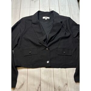 NWT Madden NYC Cropped Blazer Plus Size Women’s XXXL 3X Black Single Breasted